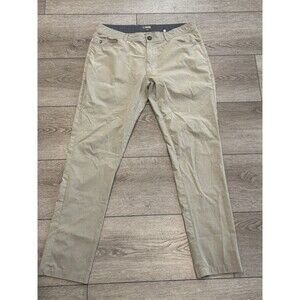 Linksoul Boardwalker Pants Men 34 R Khaki Beige 5-Pocket Lightweight Golf Casual